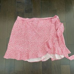Pink summer wrap skirt